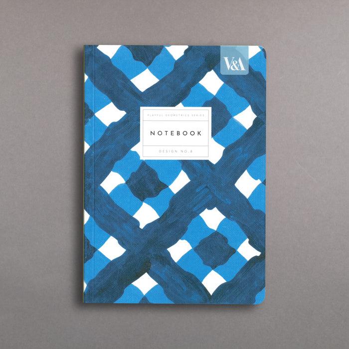 ikon V&A Playful Geometrics Series No.8: Blue Plaid Notebook