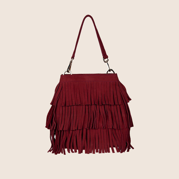 ikwetta fringe bucket bag roseberry