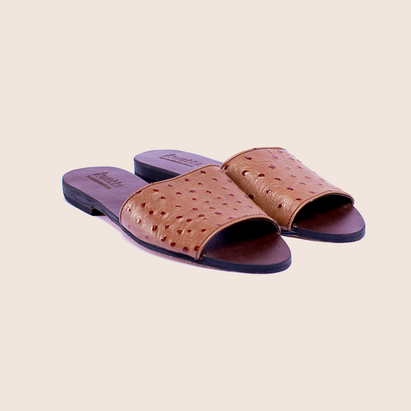 ikwetta Lisa Sandals with Ostrich print
