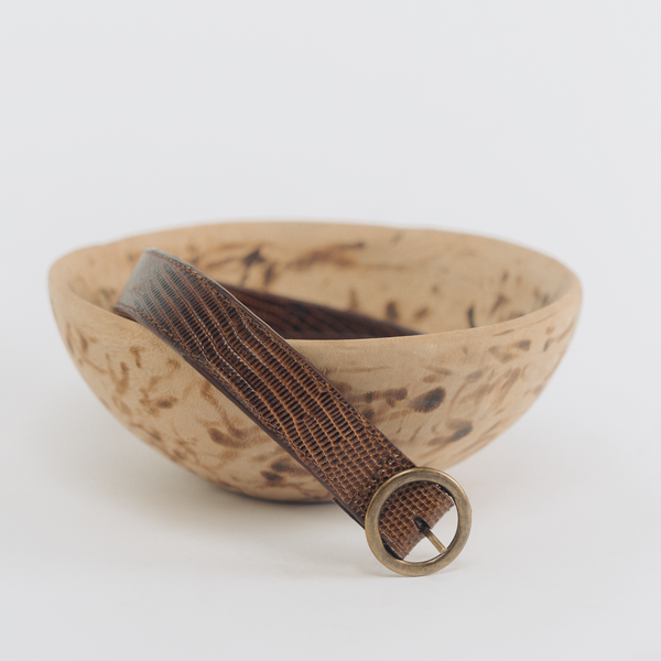 Ikwetta Zanzi Buckle Belt Lizard Print Leather