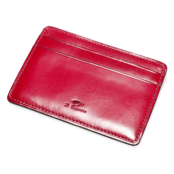 il bussetto Card Holder in Coloured Leather fuchsia