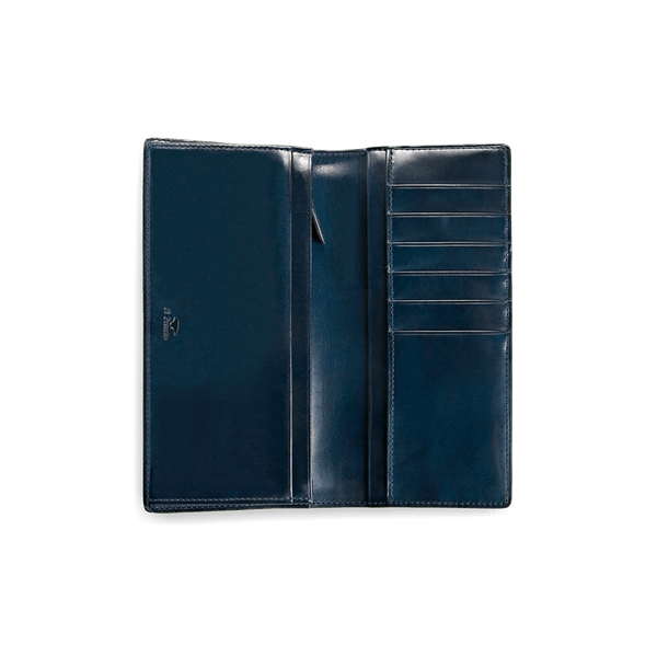 Il Bussetto Coat Wallet In Coloured Leather Navyblue