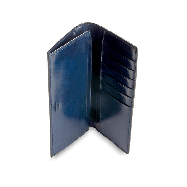 Il Bussetto Coat Wallet In Coloured Leather Navyblue