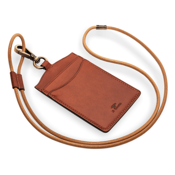 Il Bussetto Card Holder With Lanyard Lightbrown