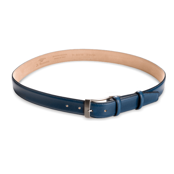 il bussetto Leather belt poseidonblue