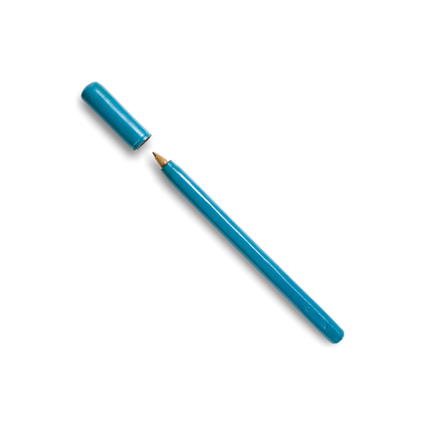 Il Bussetto Leather Bic Pen Brilliantblue