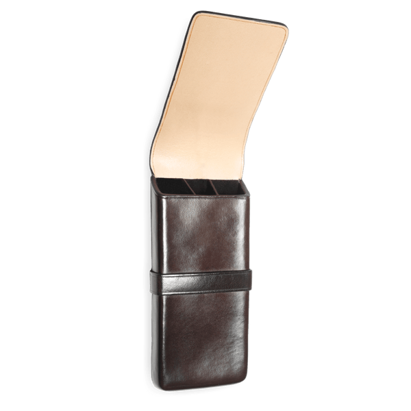 Il Bussetto Pen Case For 3 Pens Darkbrown