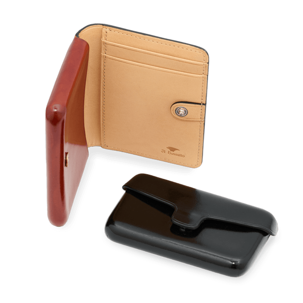 Il Bussetto Wallet & Card Holder Combo Black-black