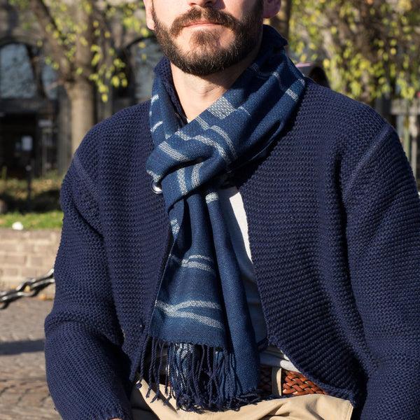 Il Bussetto Wave Scarf Blue