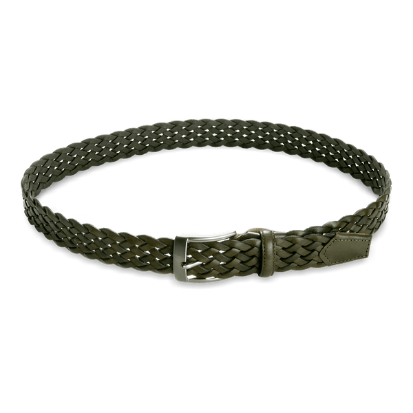 il bussetto Woven Leather Belt darkgreen