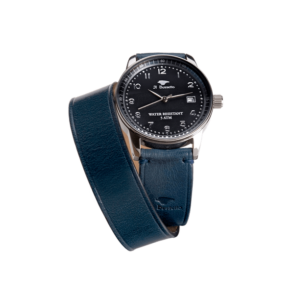 il bussetto Leisure Time Double Tour Watch Black poseidonblue