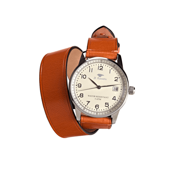 il bussetto Leisure Time Double Tour Watch White orange