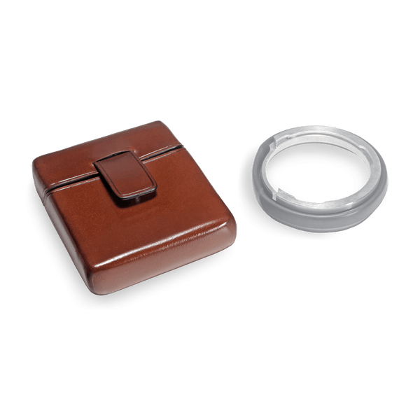 il bussetto Lens hood case with magnetic closure cappuccino