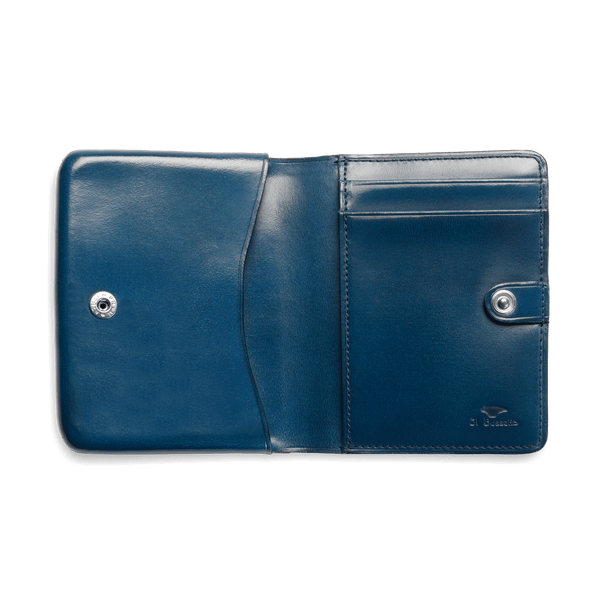 Il Bussetto NoLo Wallet In Coloured Leather Poseidonblue