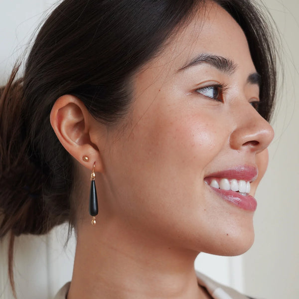 Ileana Makri 18K Rose Gold & Ebony Sea Kale Drop Earrings