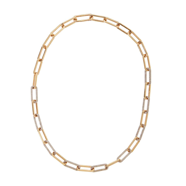 ileana makri 18k Seamless Oblong Diamond Link Necklace