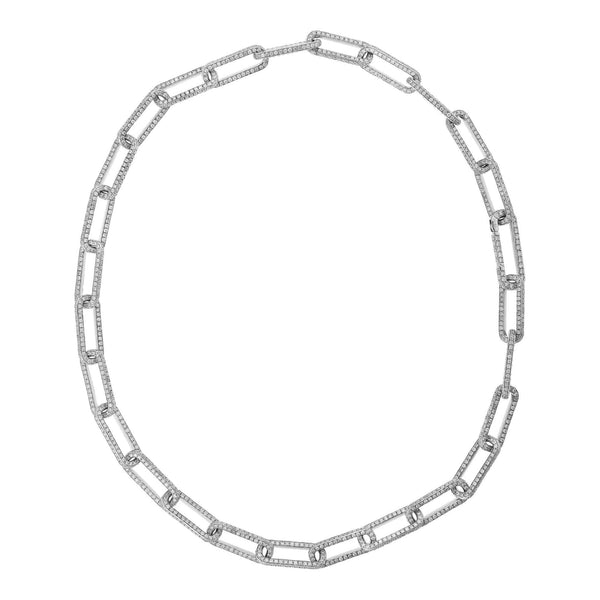 ileana makri 18k Seamless Oblong Pave Diamond Link Necklace