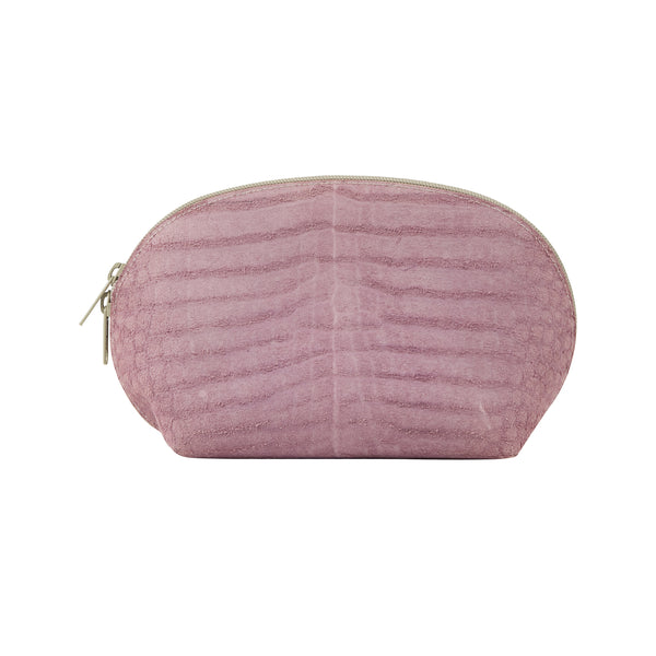 ileana makri Big Round Zip Pouch Raw Leather Light Purple