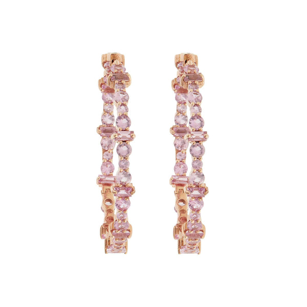 Ileana Makri Cosmic Medium Pink Sapphire Rivulet Hoops
