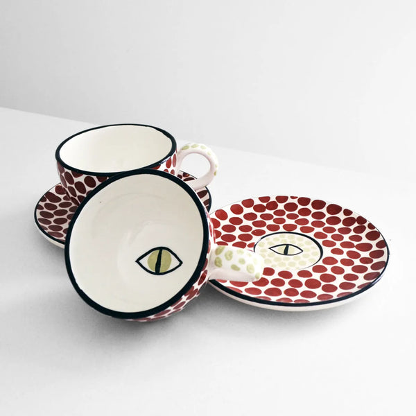 Ileana Makri Dawn Eye Cappuccino Cups Cinnamon (set Of 2)