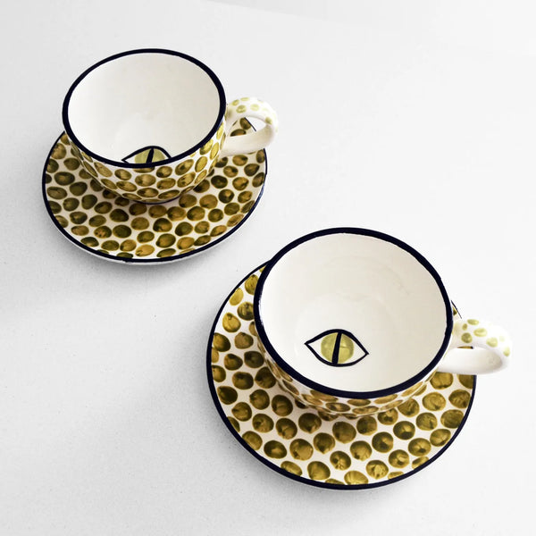 ileana makri Dawn Eye Cappuccino Cups Sage (set of 2)