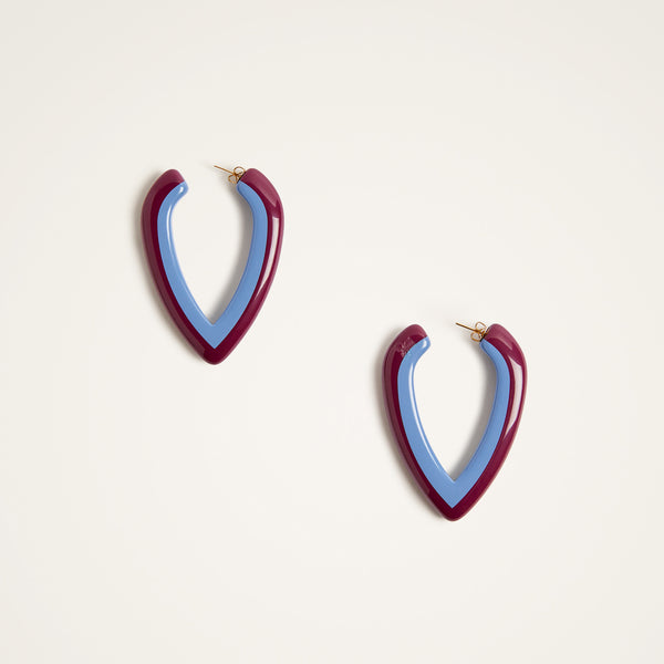 Ileana Makri Dew Earrings Bicolor Light Blue Purple