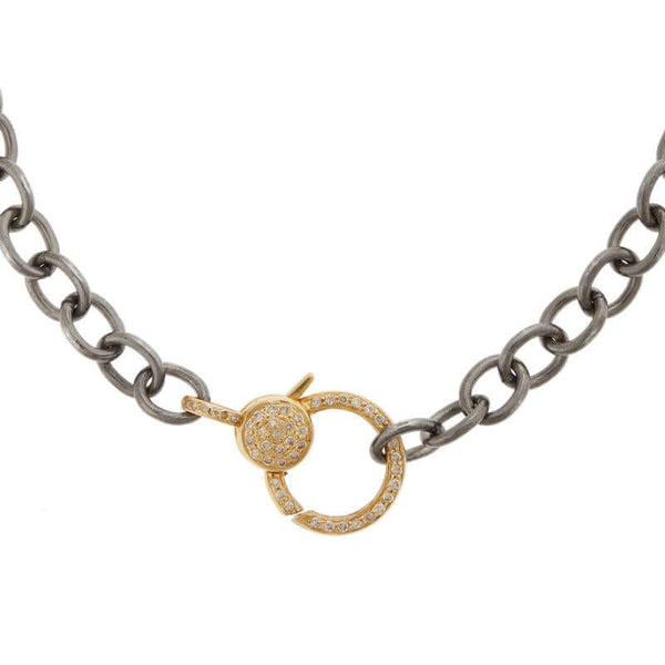 Ileana Makri Diamond Lock Round Link Chain Bracelet
