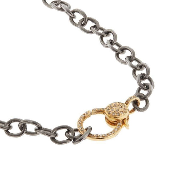 Ileana Makri Diamond Lock Round Link Chain Bracelet
