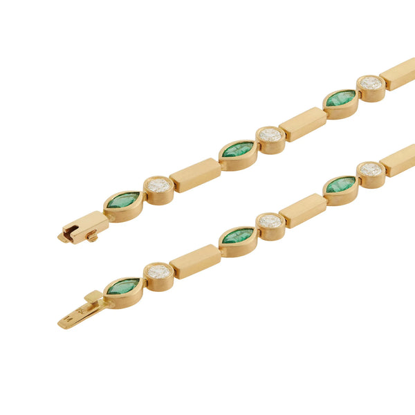 Ileana Makri Emerald Navette Stream Bracelet Y-Em-D