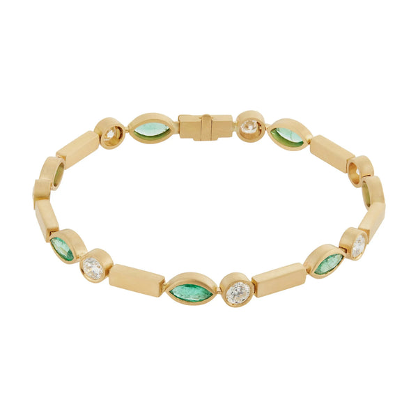 ileana makri Emerald Navette Stream Bracelet Y-Em-D