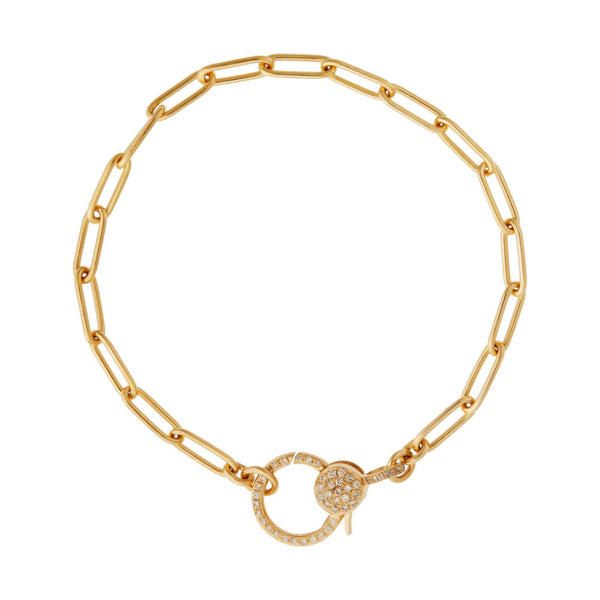 Ileana Makri Eye Love Diamond Lock Widelink Chain Bracelet