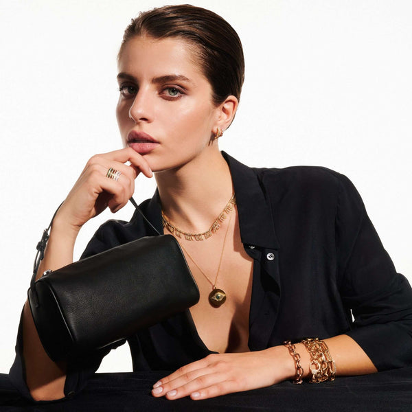 Ileana Makri Grass Sunny Diamond Leaves Necklace Υ-Lchd