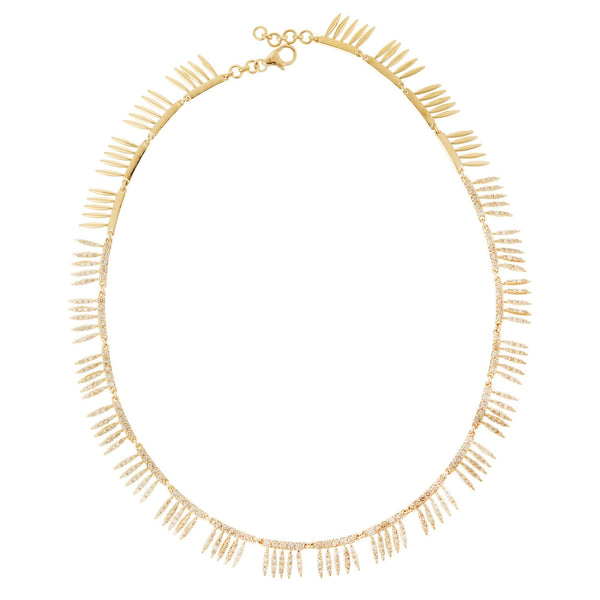 ileana makri Grass Sunny Diamond Leaves Necklace Υ-Lchd