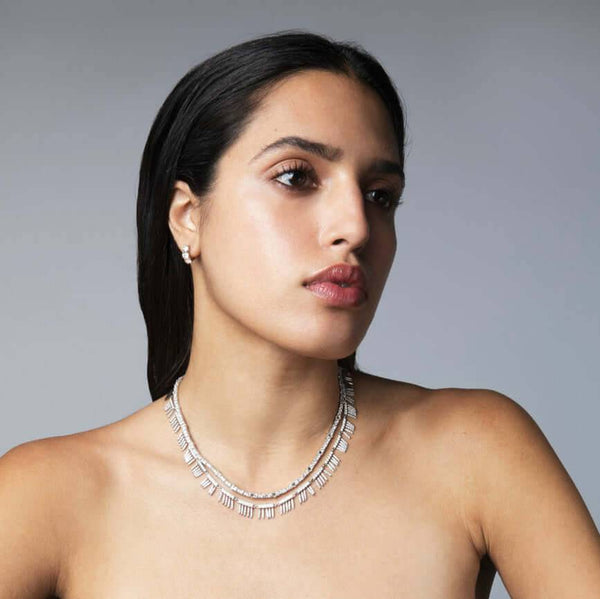 Ileana Makri Grass Sunny Diamond Leaves Necklace W-D