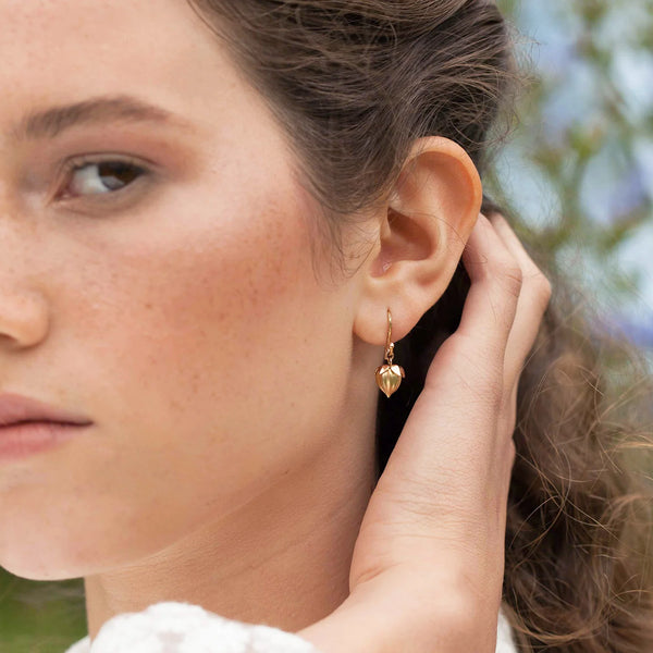 Ileana Makri 18k Rose Gold Flaxpod Earrings