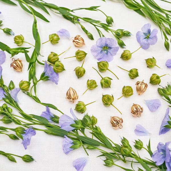 Ileana Makri 18k Rose Gold Flaxpod Earrings