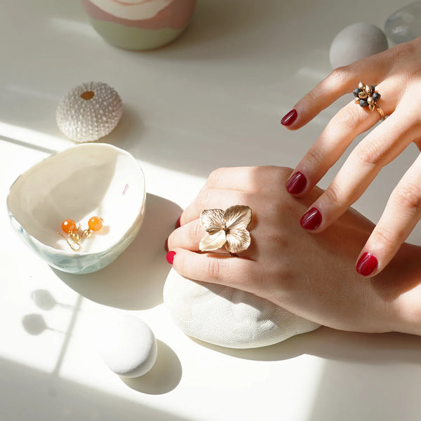 Ileana Makri 18k Yellow Gold Hydrangea Petal Ring