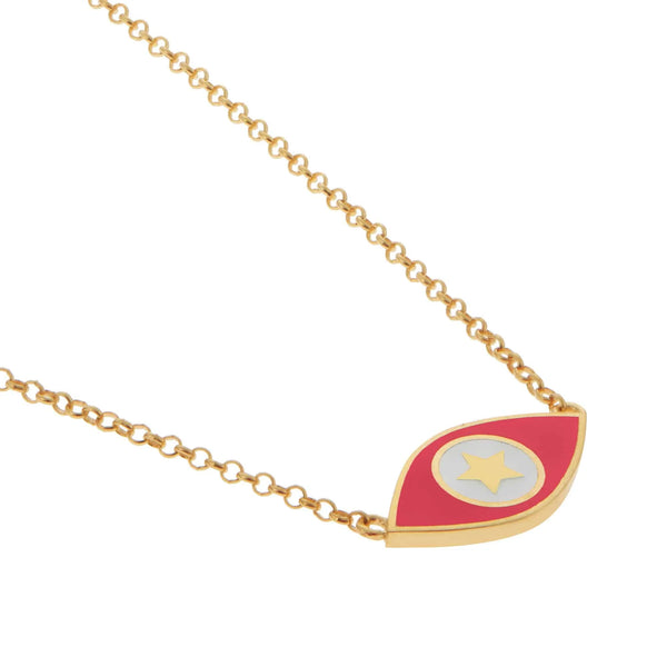 Ileana Makri Astra Eye Necklace Pink
