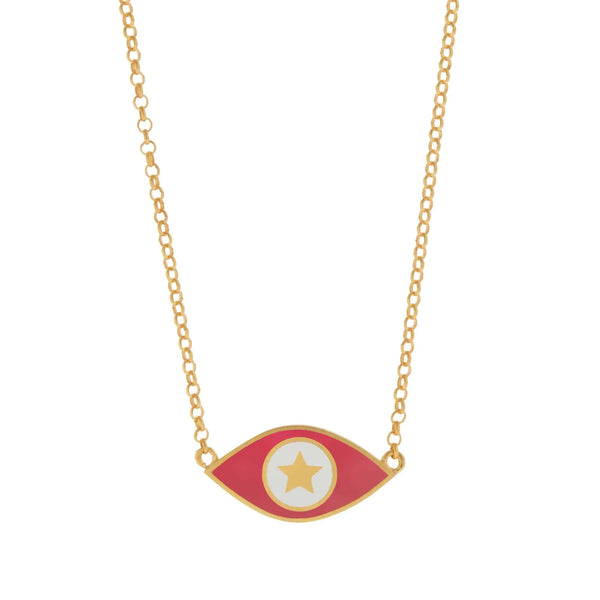 ileana makri Astra Eye Necklace Pink