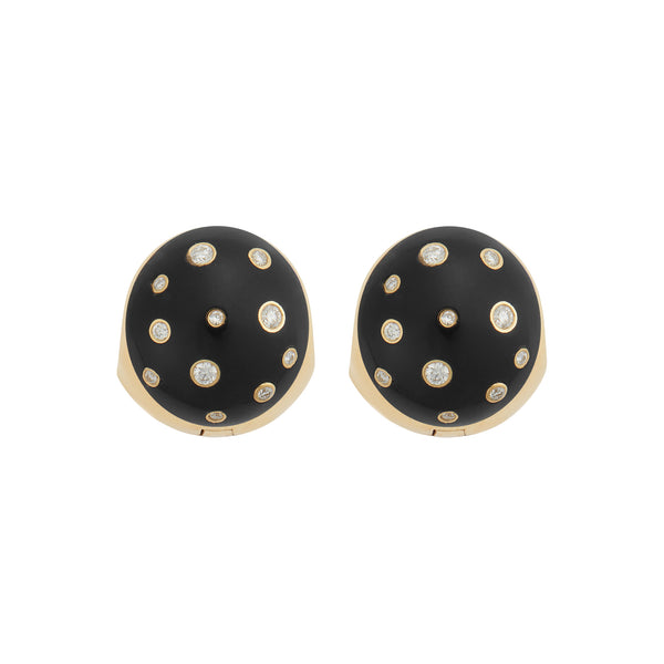 ileana makri Aurora Black Orb Earrings