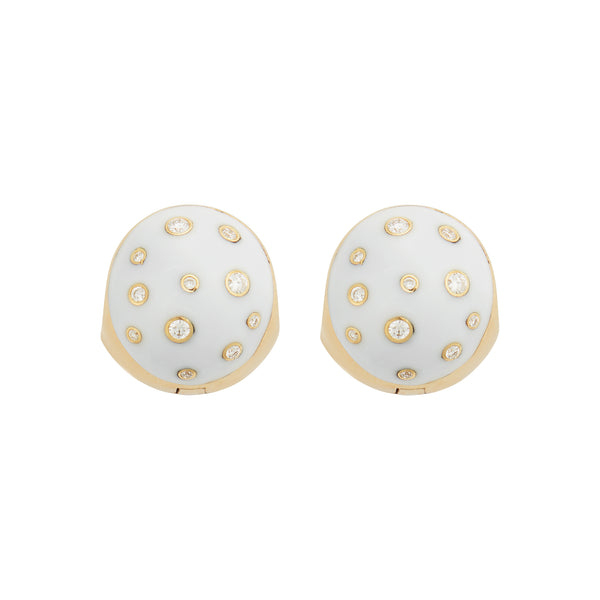 ileana makri Aurora White Orb Earrings
