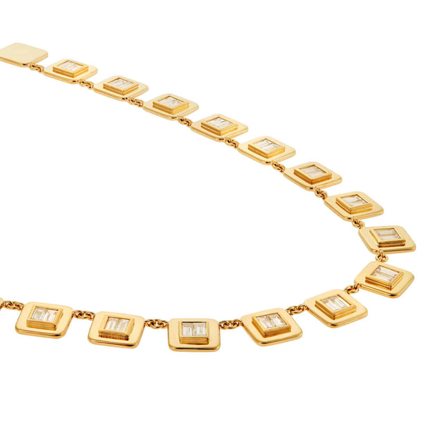 Ileana Makri Baguette Diamond Tile Necklace