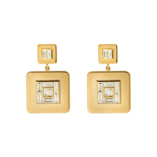 ileana makri Baguette Tile Earrings Y-D