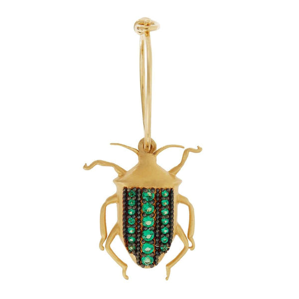 Ileana Makri Beetle Mini Hoops Green