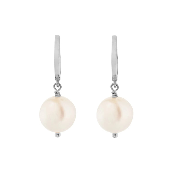 ileana makri Big Pearl Hoops SLV