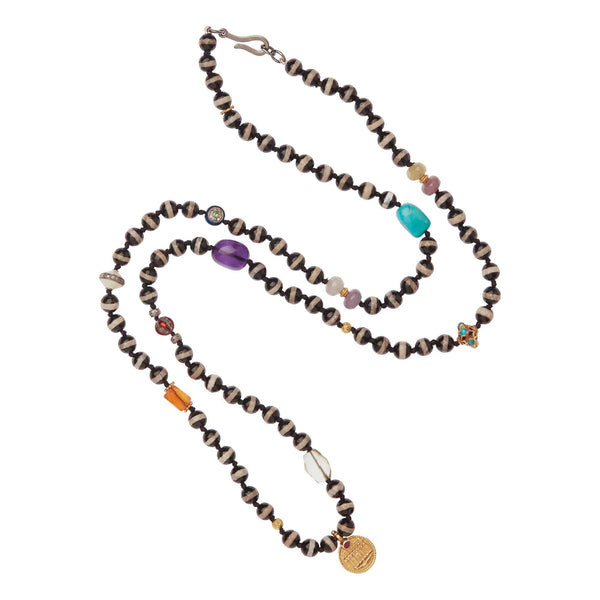 ileana makri Black Agate Stripe Necklace 20 (75cm)