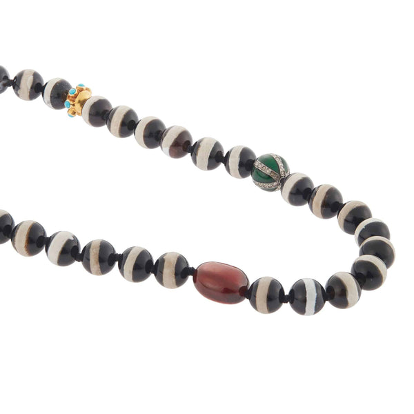 Ileana Makri Black Agate Stripe Necklace 76 (45cm)