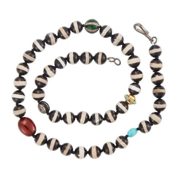 Ileana Makri Black Agate Stripe Necklace 76 (45cm)