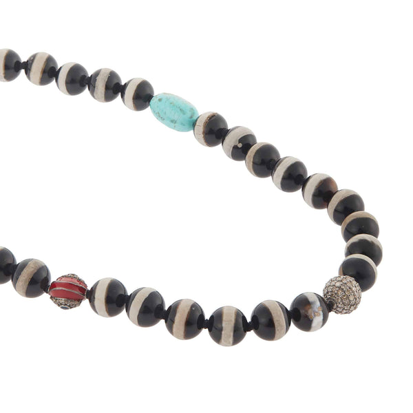 Ileana Makri Black Agate Stripe Necklace 77 (45cm)