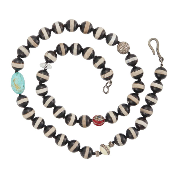 Ileana Makri Black Agate Stripe Necklace 77 (45cm)